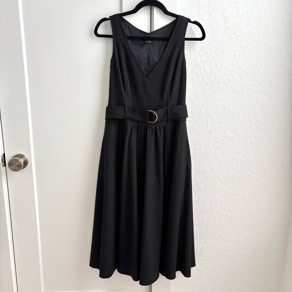 Theory Black Kiana Wool Blend Dress